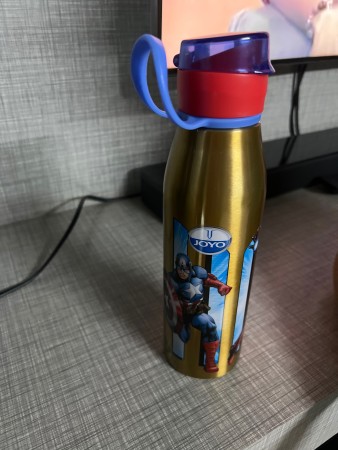 JOYO Marvel Avengers Fizzy Single Walled Stainless Steel  Leak-Proof & BPA Free Blue 800 ml Water Bottle - School Water Bottle