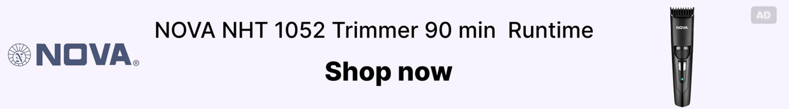 NOVA NHT 1058 Fully Waterproof Trimmer, 200 Min Runtime, Grey - Image 7
