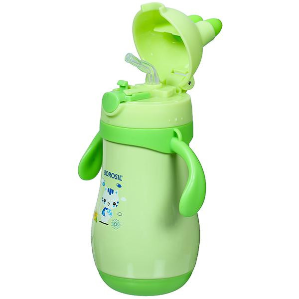 Borosil back to school happy hot sale sipper thermosteel bottle 260ml green