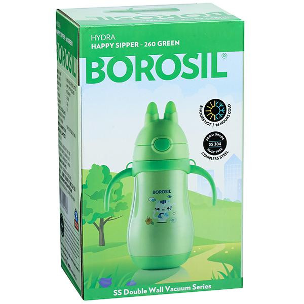 Borosil back to school happy sipper thermosteel bottle shop 260ml green