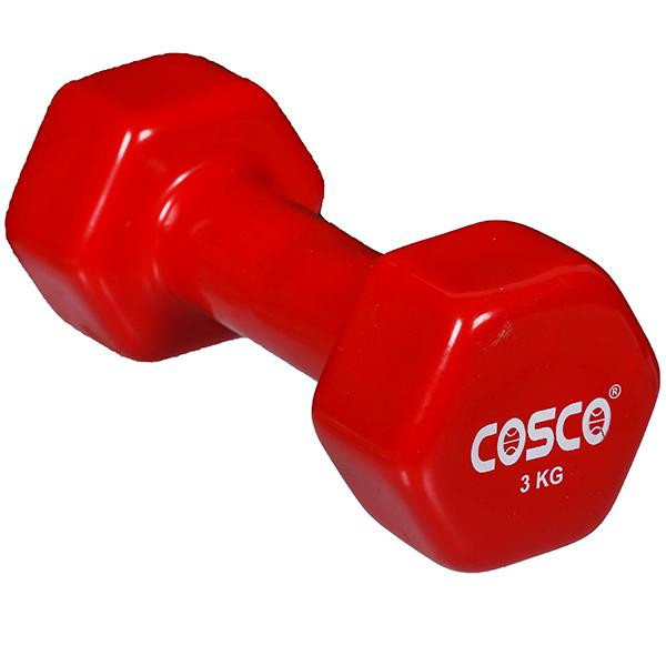 Cosco Vinyl Dumbbell Hexagonal 28104 3 kg