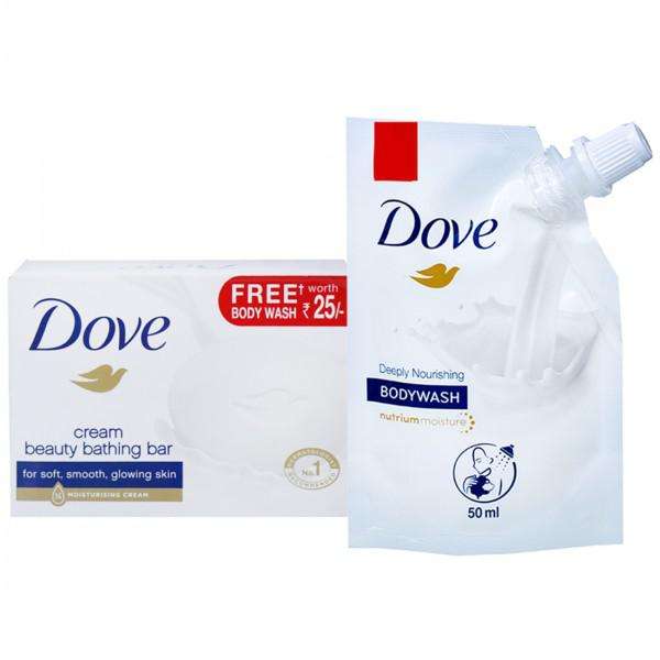 Buy Dove Cream Beauty Bathing Bar (Free Dove Body Wash 50 ml) 100 g Online  | Flipkart Health+