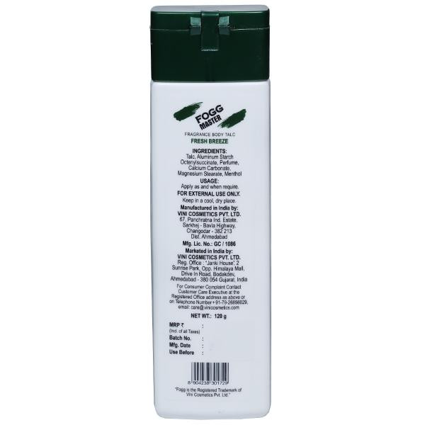 Buy Fogg Master Fresh Breeze Fragrance Body Talc 120 g Online