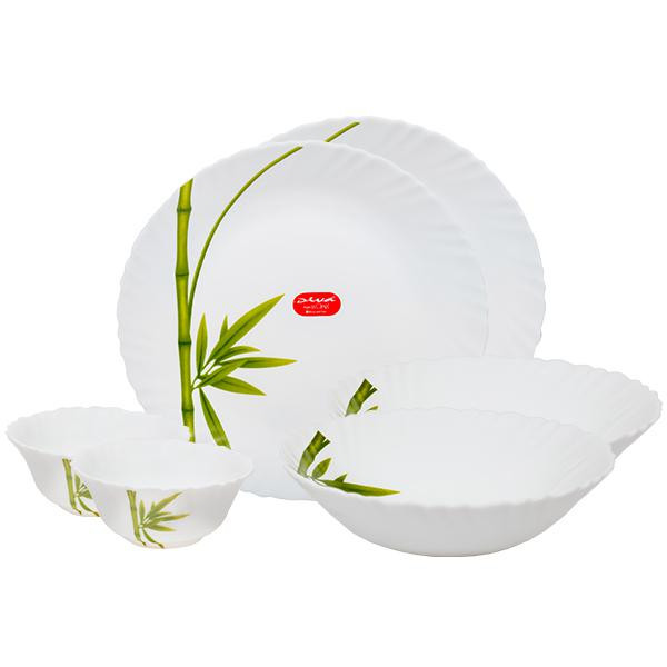Buy La Opala Diva Classique Dinner Set Fluted Green Pack Of 6 Online Flipkart Health