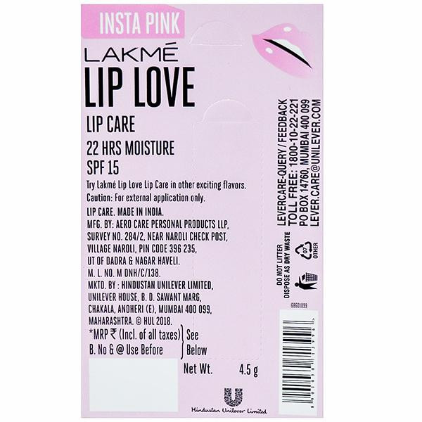 Buy Lakme Lip Love Insta Pink Color Changing Spf 15 Lip Care 4.5 g