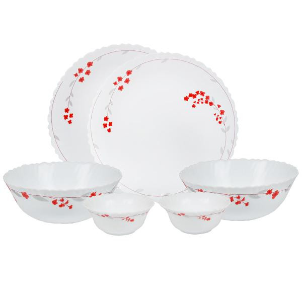 Buy Larah Opalglass Borosil Dinner Set Verona Pack Of 6 Online Flipkart Health