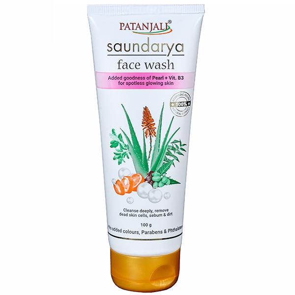 Buy Patanjali Saundarya Face Wash Pearl Vit.B3 Aloevera Neem