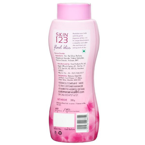 Buy Reliance Skin 123 Floral Bliss Fragrant Talc Buy 1 Get 1 Free 2 x 300 g Online Flipkart Health