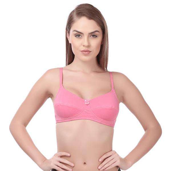 Buy Rupa Softline Butterfly 1034 3 MIXCOL Full Stretchable Cotton Bra Pink ( 34B-85 cm) Online
