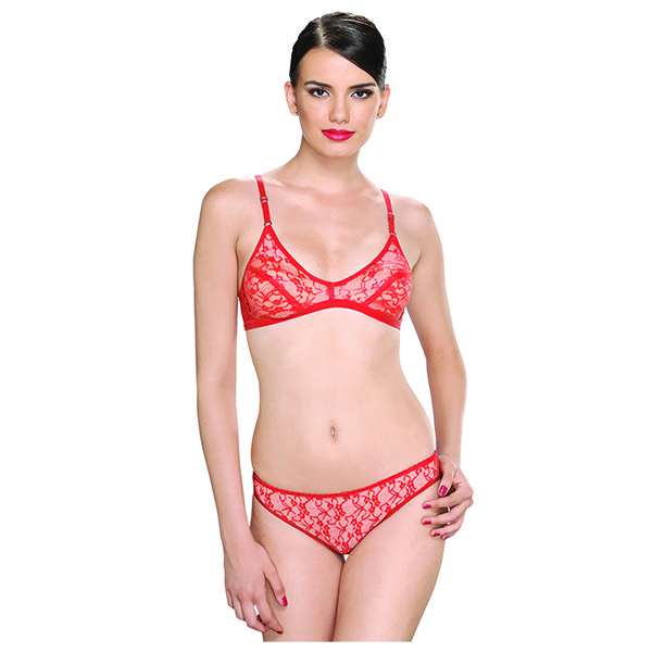 Buy Rupa Softline Cleopatra Bra & Panty Set Red (32B-80 cm) Online
