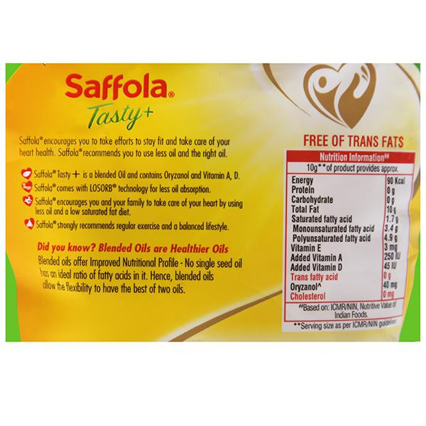 Buy Saffola Tasty Blended Edible Vegetable Oil Refill 1 L Online Flipkart Health