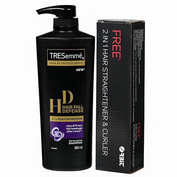 Buy Tresemme Hair Fall Defense Shampoo Free 2 In 1 Hair Straightener Curler 580 ml Online Flipkart Health