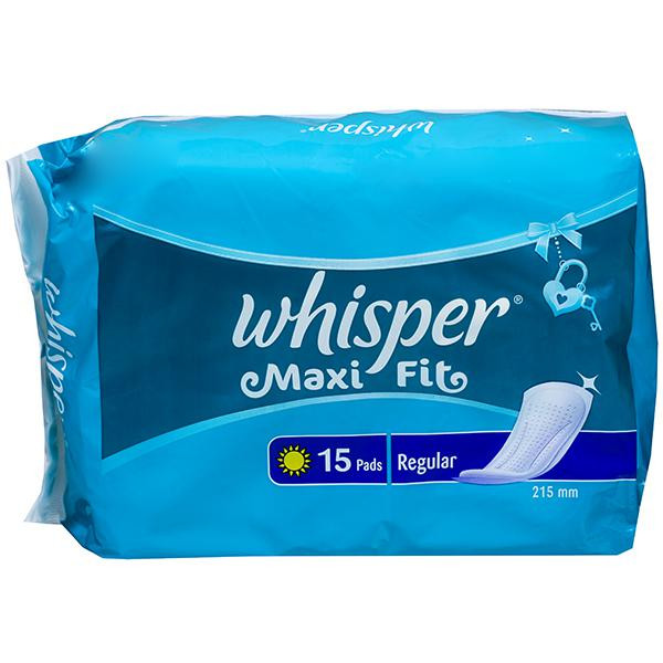 Whisper maxi fit sales regular 15 pads