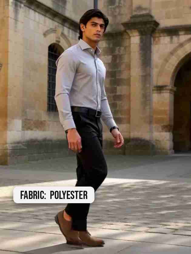 Gentlemen Style Black Polyester Trousers - Image 3