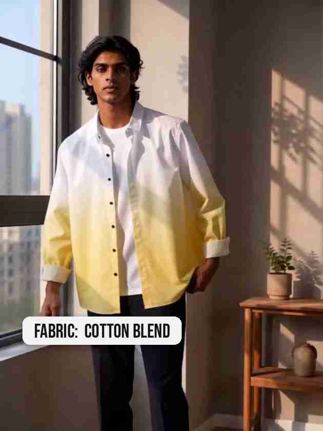 bollydolldesigner Men Regular Fit Dyed/Ombre Shirt - Image 3