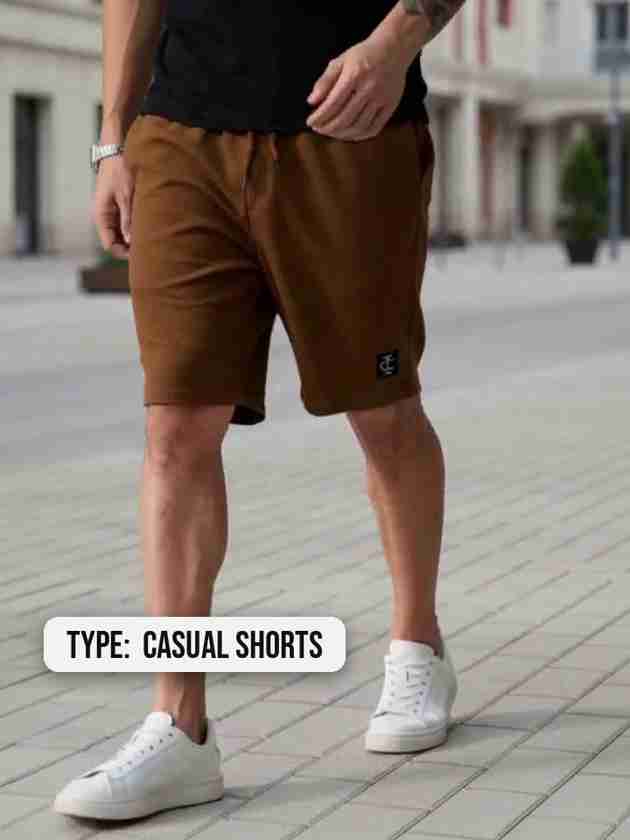 INDICLUB Men's Silver, Brown Casual Shorts 2-Pack - Image 3