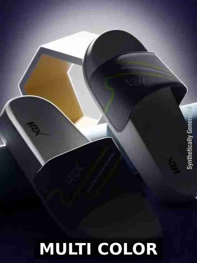 HRX by Hrithik Roshan Men Slides (Grey, 8) - Image 3