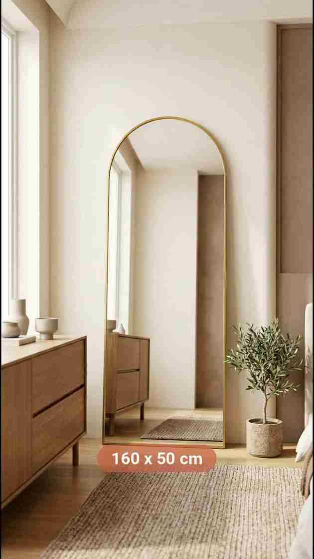 ARTMENT Vista Frame Floor Mirror Gold Arched 160x50cm - Image 3