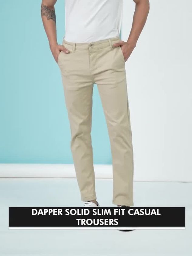 Mens Trousers Pantaloons Trousers Online HIGHLANDER Slim Fit Men