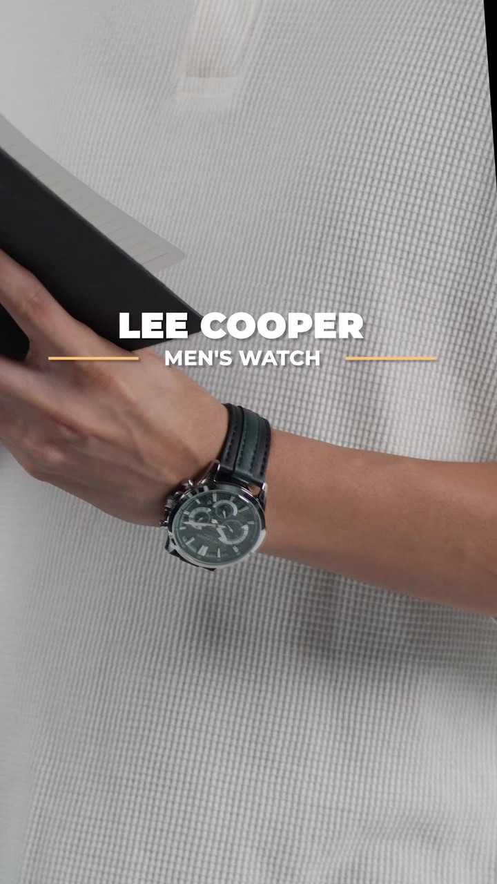 Lee Cooper Orologio da uomo multifunzione con quadrante nero - LC07493.651, nero, cinturino, Nero, 44 mm, Cinturino