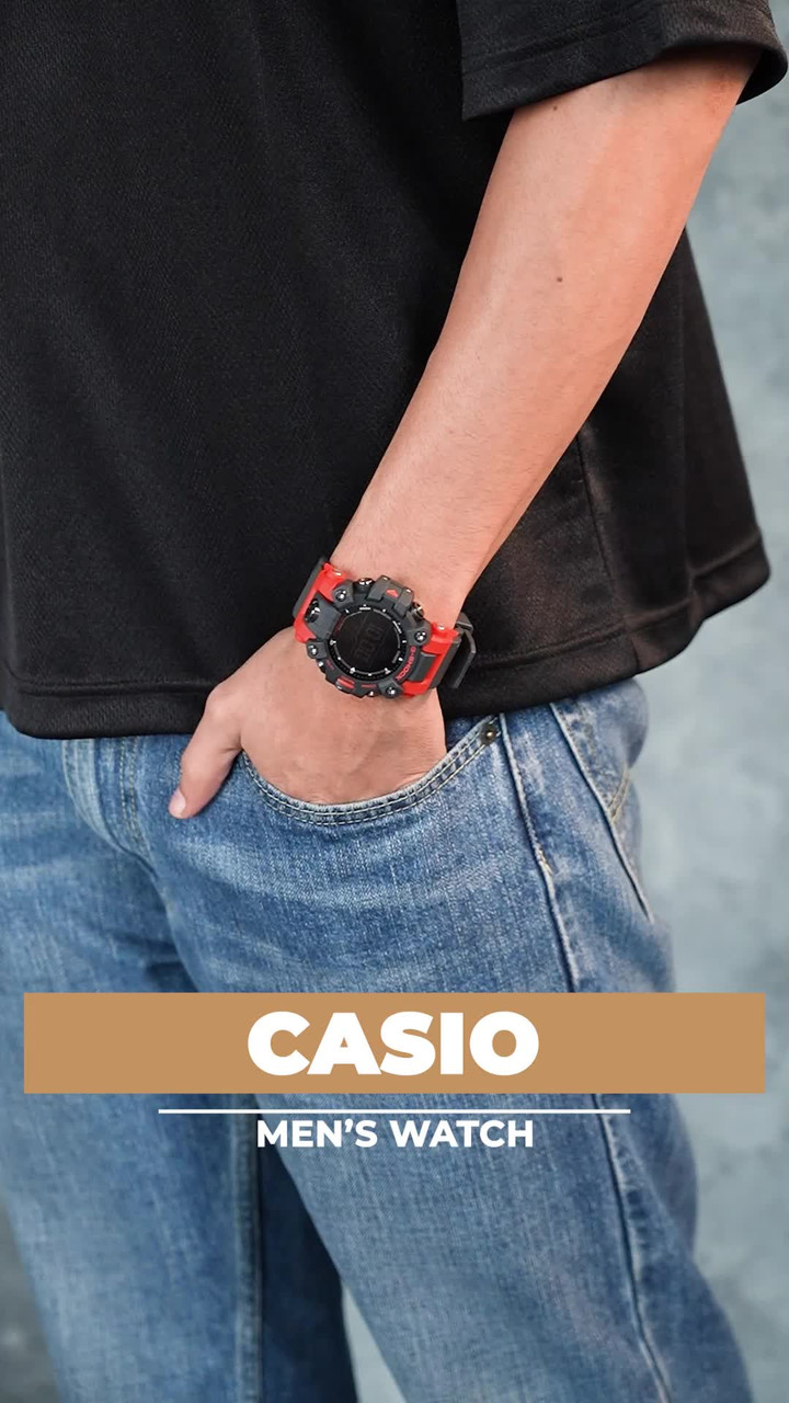 CASIO GW-9500-1A4DR G-Shock Dial Red Resin Strap Digital Watch