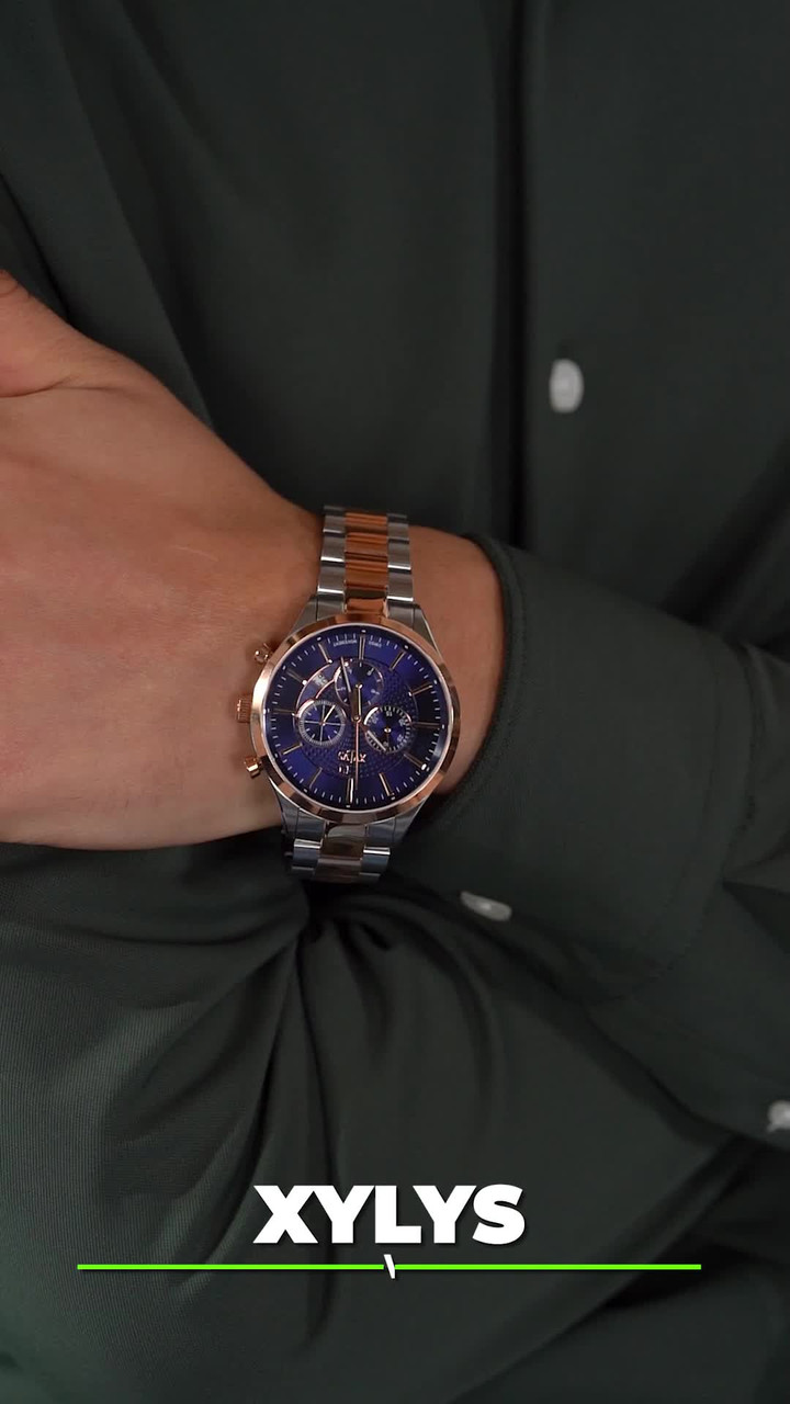 XYLYS Xylys SwiSS Chronograph Blue Dial TwoToned SS Strap Analog