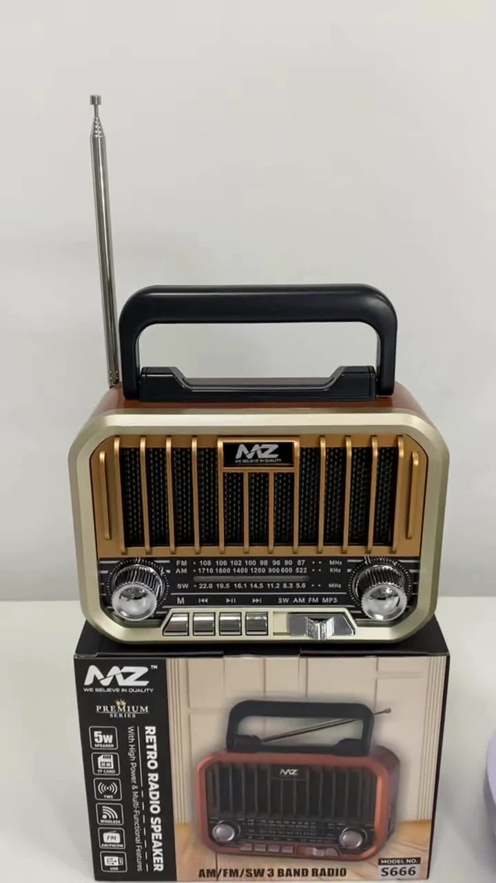 Buy MZ S666 (RETRO RADIO SPEAKER) High Power with Multi-Functional