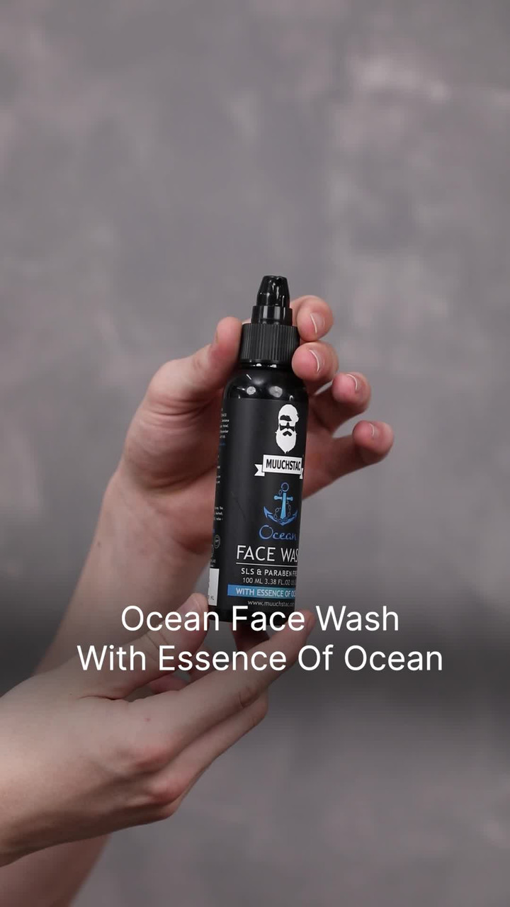 Nettoyant Visage Gel Océanique Pour Hommes Muuchstac - Anti-acné Et Boutons - Ingrédients 100% Naturels - 100 Ml