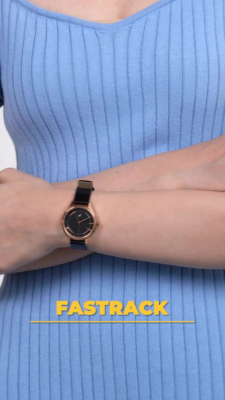 Fastrack Fastrack Stunners Black Dial Black LeatherStrap Analog