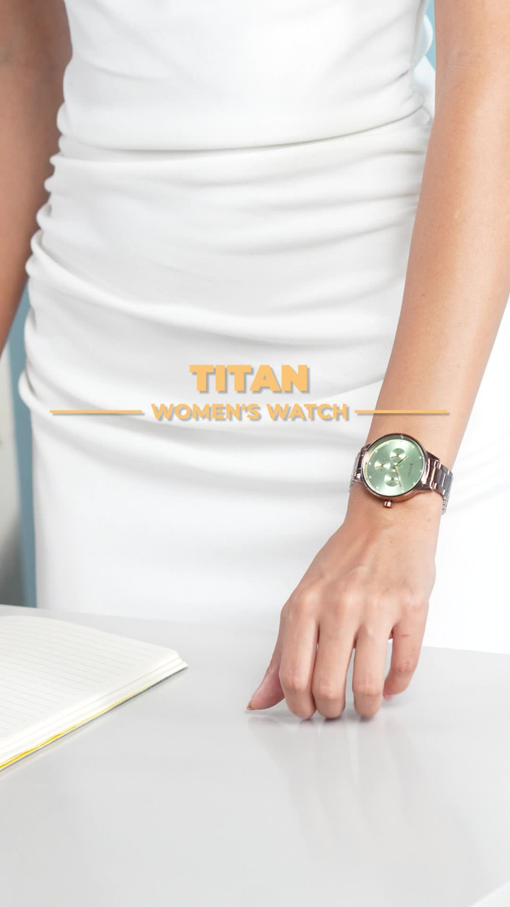 Titan Purple Purple Razzle Dazzle Green Dial Stainless Steel Strap