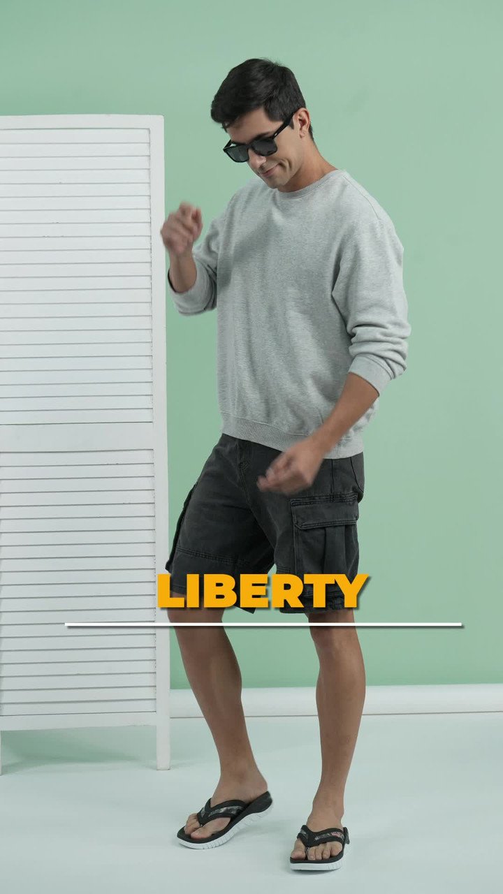 LIBERTY Men Leap7X by Liberty AUSTIN Black Thong Slippers Flip