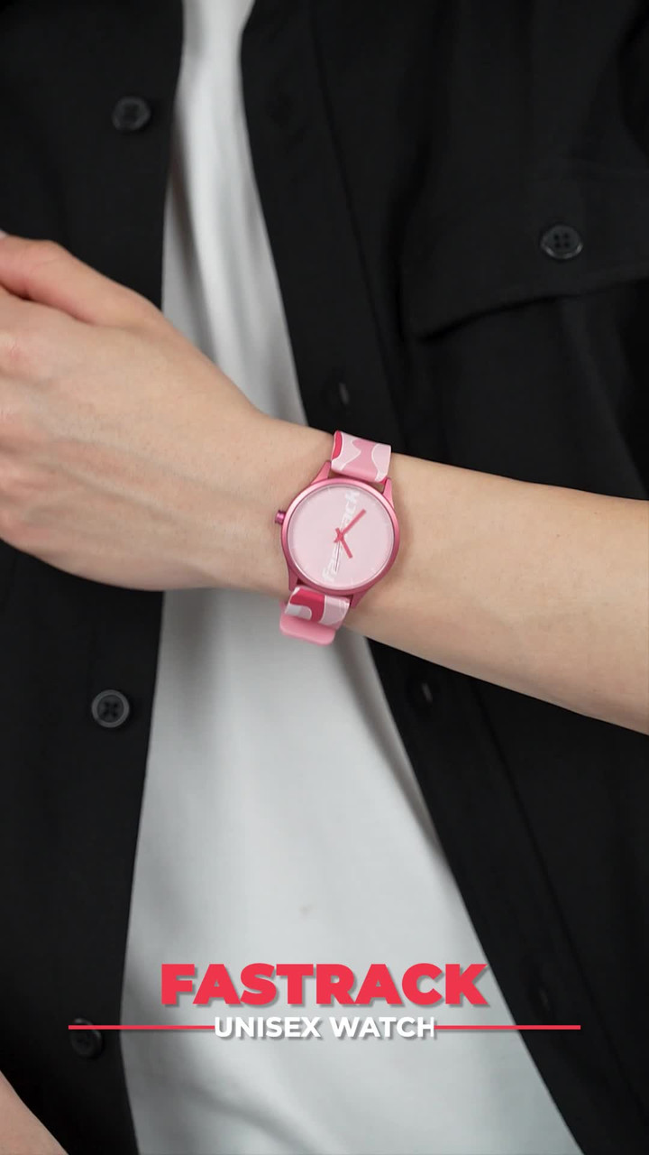 Fastrack Fastrack Topicals Pink Dial Multicolour Silicone Strap