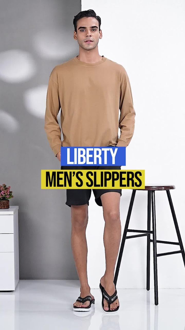 LIBERTY Men Leap7X by Liberty AUSTIN Black Thong Slippers Flip