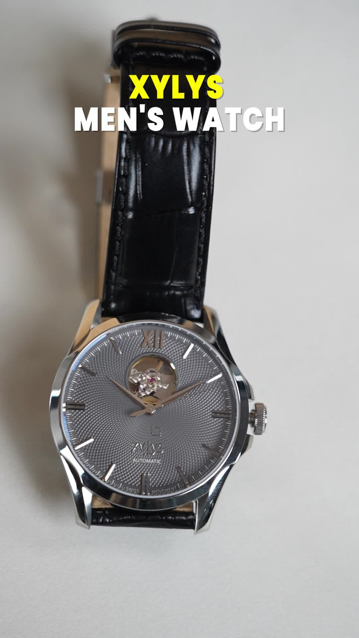 XYLYS Xiphias Xylys Automatic Grey Dial Black Leather Strap Analog
