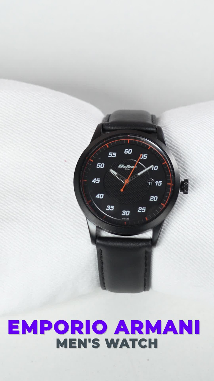 Titan Titan Octane With Date Black Dial Black LeatherStrap Analog