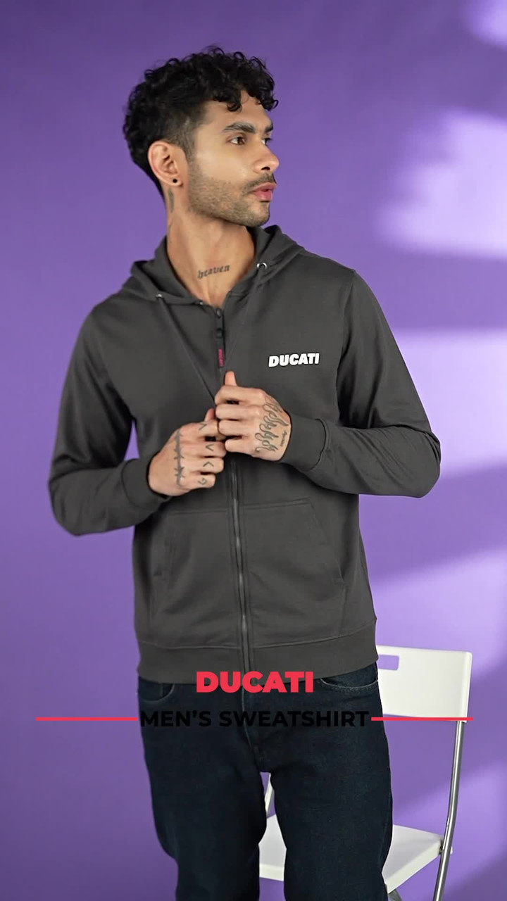 DUCATI Full Sleeve Solid Men Sweatshirt - Buy DUCATI Full Sleeve