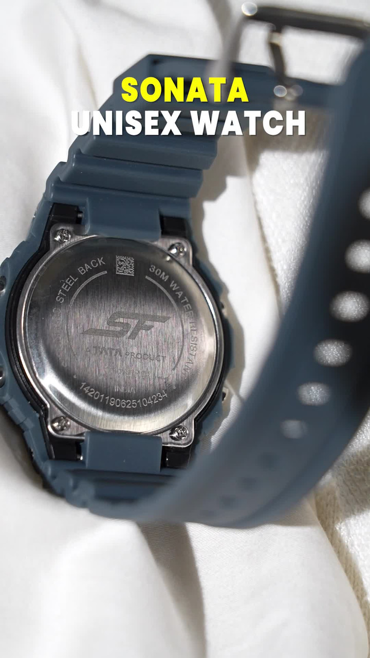 SONATA SF Hexa 1 SF Hexa Digital Dial Grey Polyurethane Strap