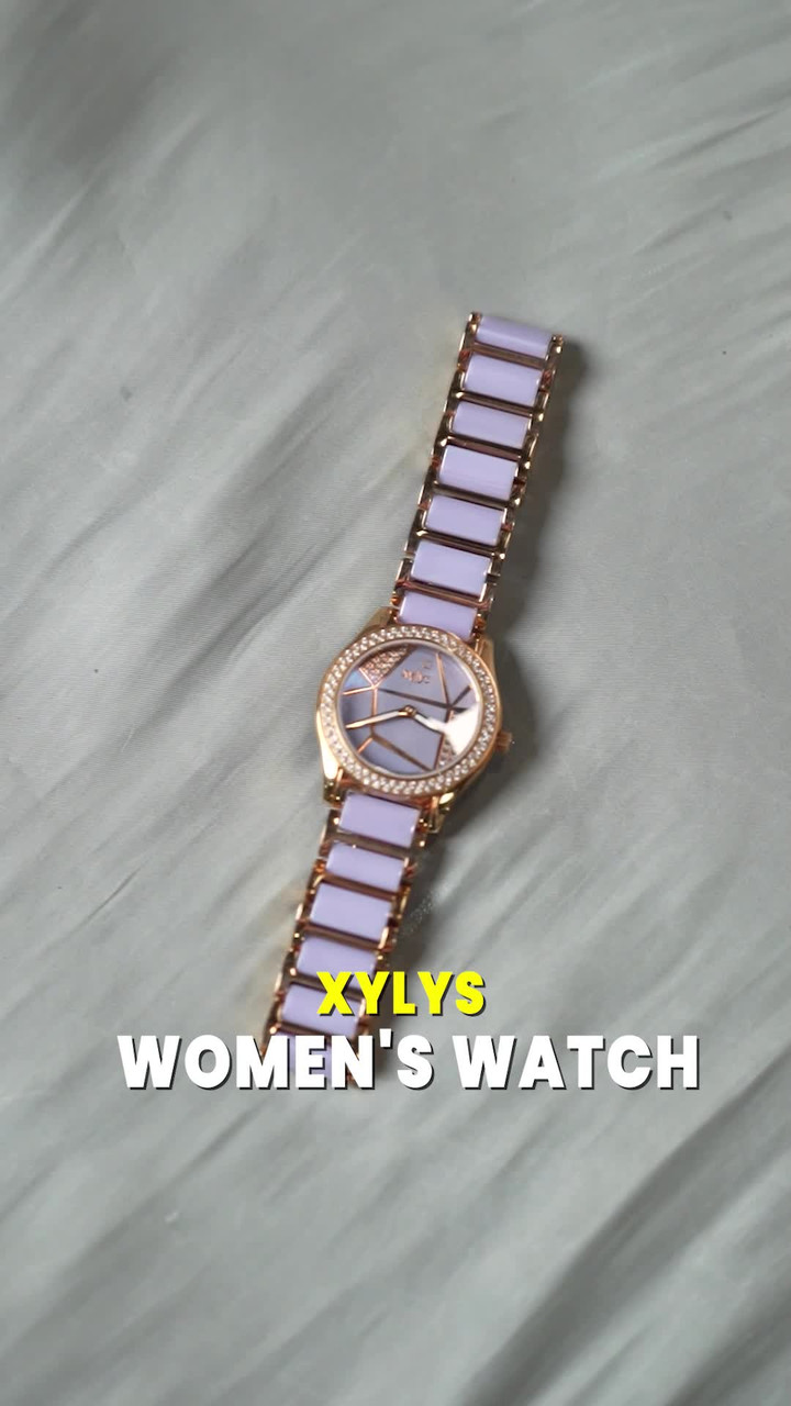 XYLYS Xylys SwiSS Blue MOP Dial RoseGold&Lavender Ceramic Strap