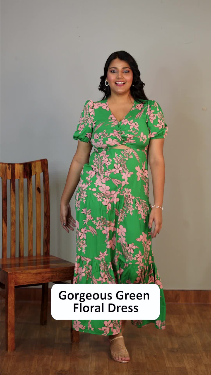 Berrylush Women A-line Dark Green, Pink Maxi/Full Length Dress - Buy  Berrylush Women A-line Dark Green, Pink Maxi/Full Length Dress Online at  Best Prices in India | Flipkart.com