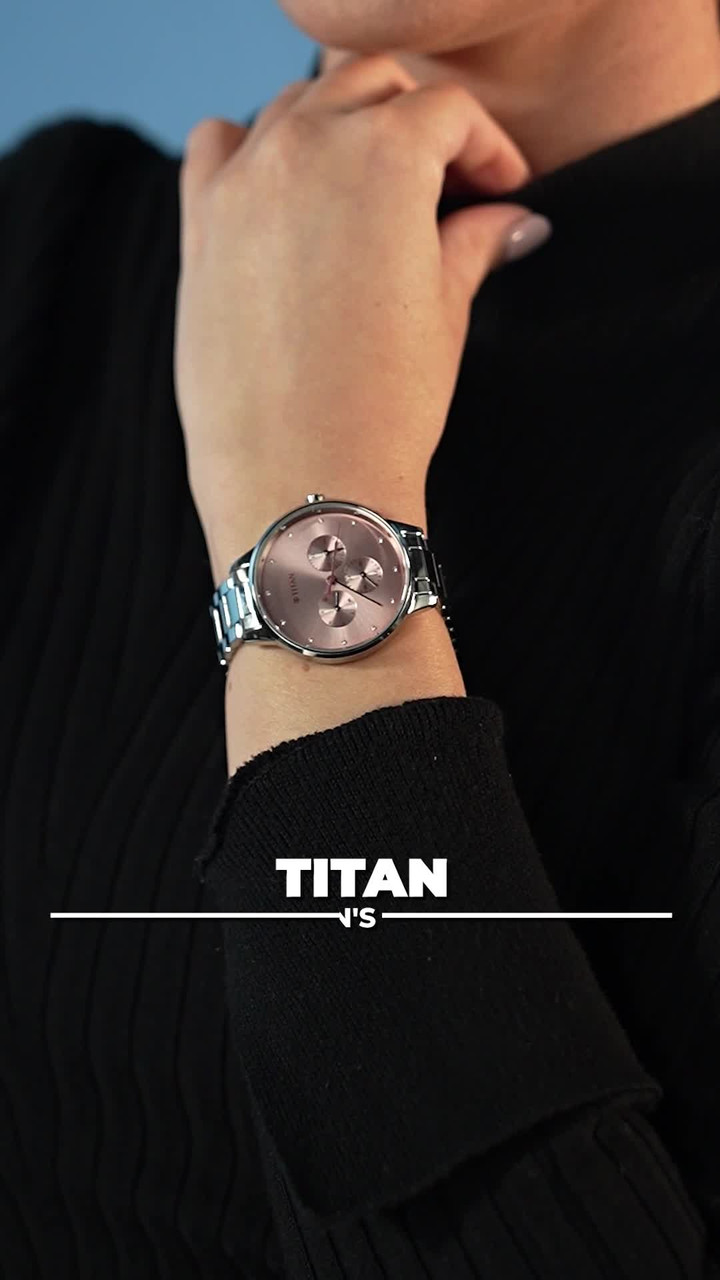 Titan Purple Purple Razzle Dazzle Pink Dial Stainless Steel Strap