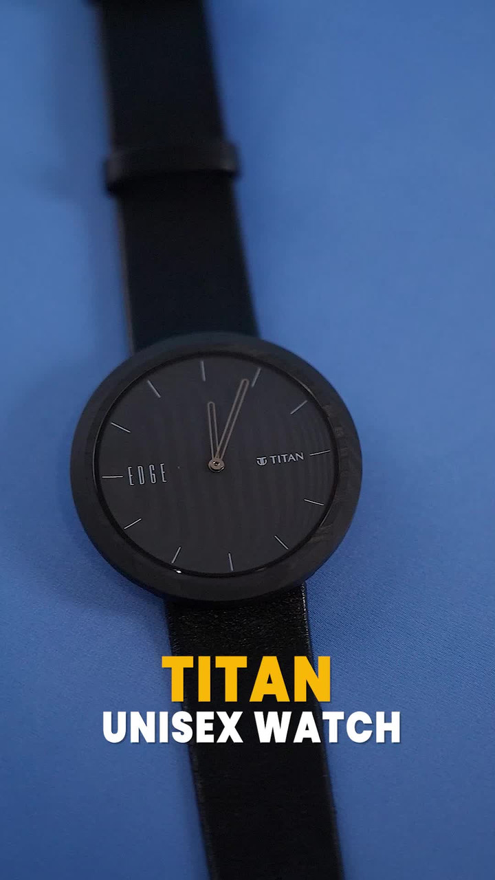 Titan Titan Edge Carbon Fibre Quartz Analog Black Dial Leather
