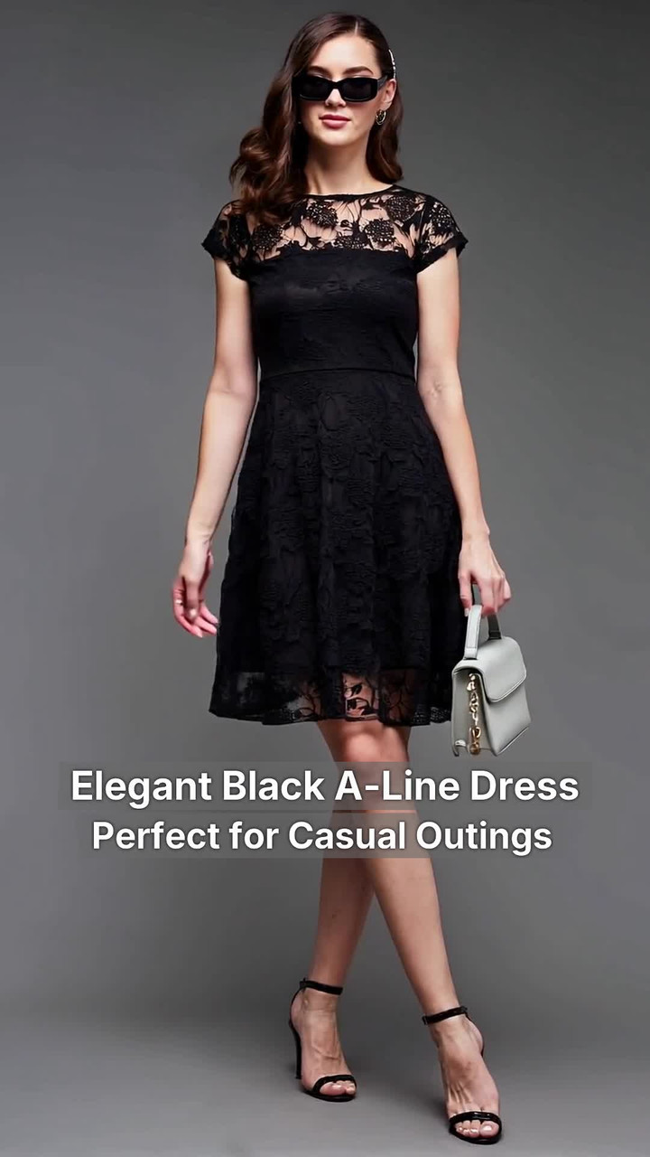 Miss Chase Women A-line Black Above Knee/Mid Thigh Length Dress - Buy Miss  Chase Women A-line Black Above Knee/Mid Thigh Length Dress Online at Best  Prices in India | Flipkart.com