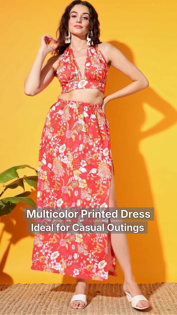 slim fit dress slacks TANDUL Women Fit and Flare Multicolor Dress main image 1