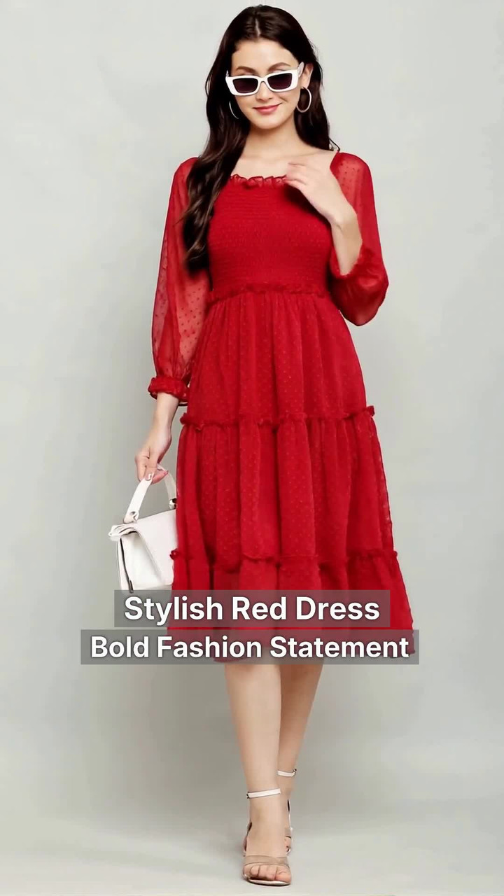red dress flipkart Flipkart Seller Red Dress Flipkart AAYU Women Layered Red Maxi/Full Length  Dress Buy AAYU Women