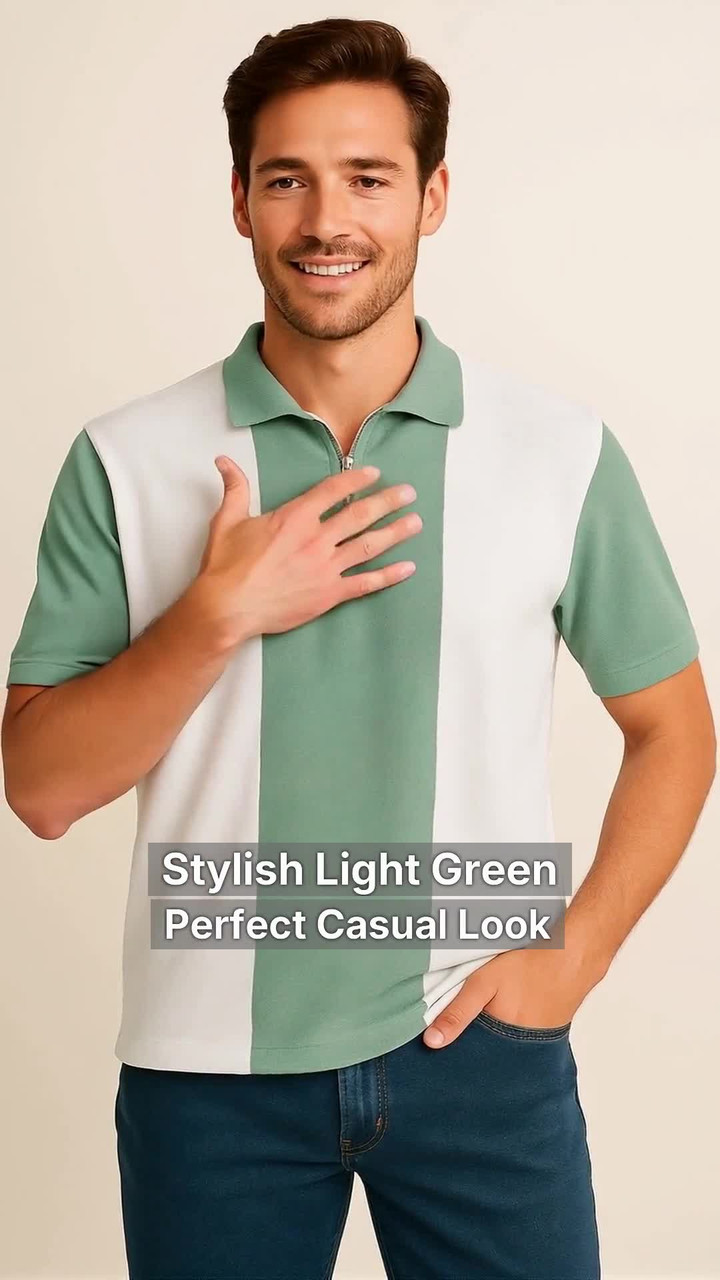 balloon zip shirt ミントグリーン Signature Zipper Polo T-Shirt - Light Green – Bombay Shirt Company