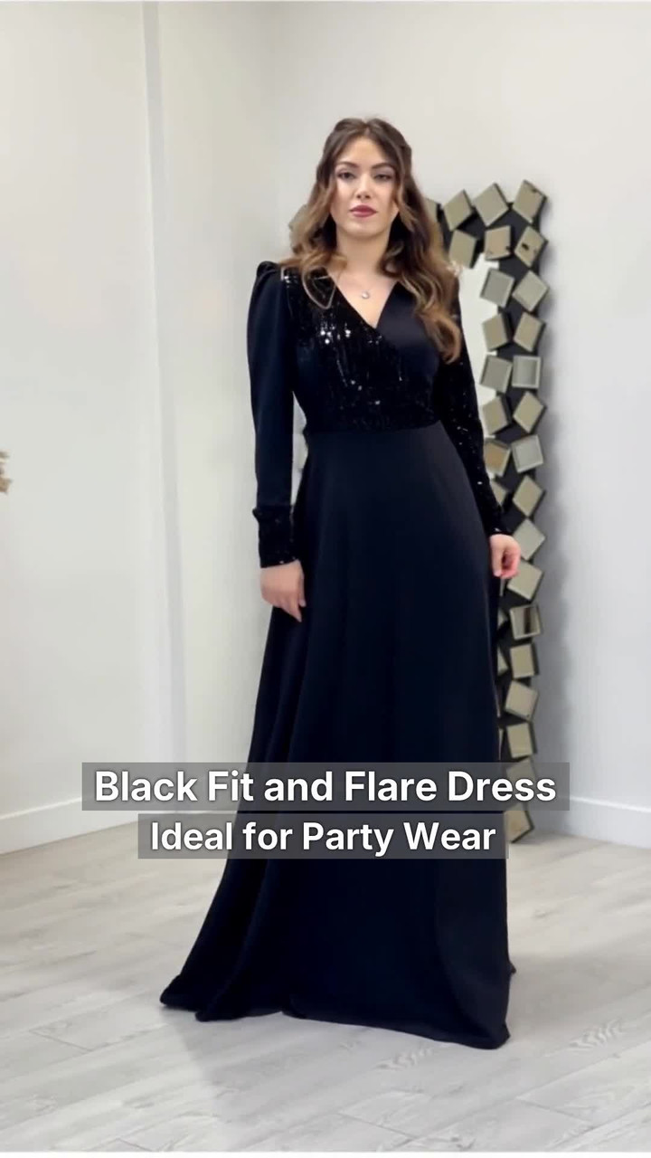 TADKESHVAR Women Fit and Flare Black Maxi/Full Length Dress - Buy  TADKESHVAR Women Fit and Flare Black Maxi/Full Length Dress Online at Best  Prices in India | Flipkart.com