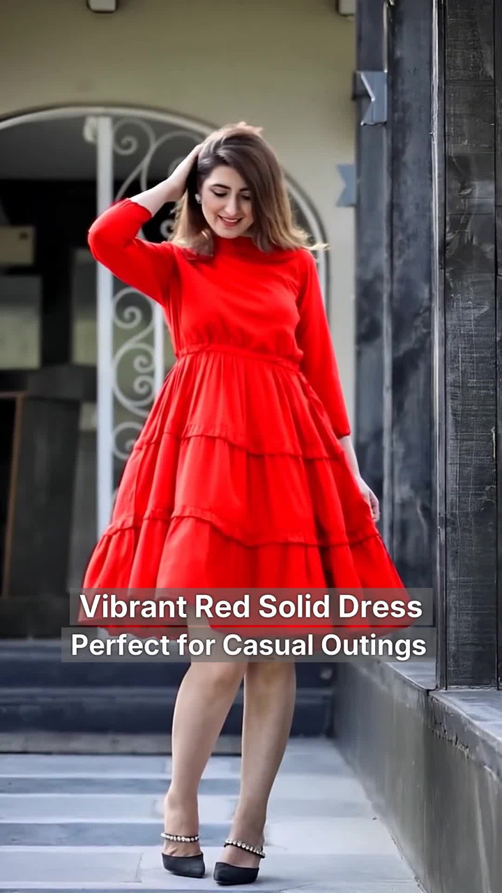 GPNTI Women Fit and Flare Red Midi/Calf Length Dress - Buy GPNTI Women Fit  and Flare Red Midi/Calf Length Dress Online at Best Prices in India |  Flipkart.com
