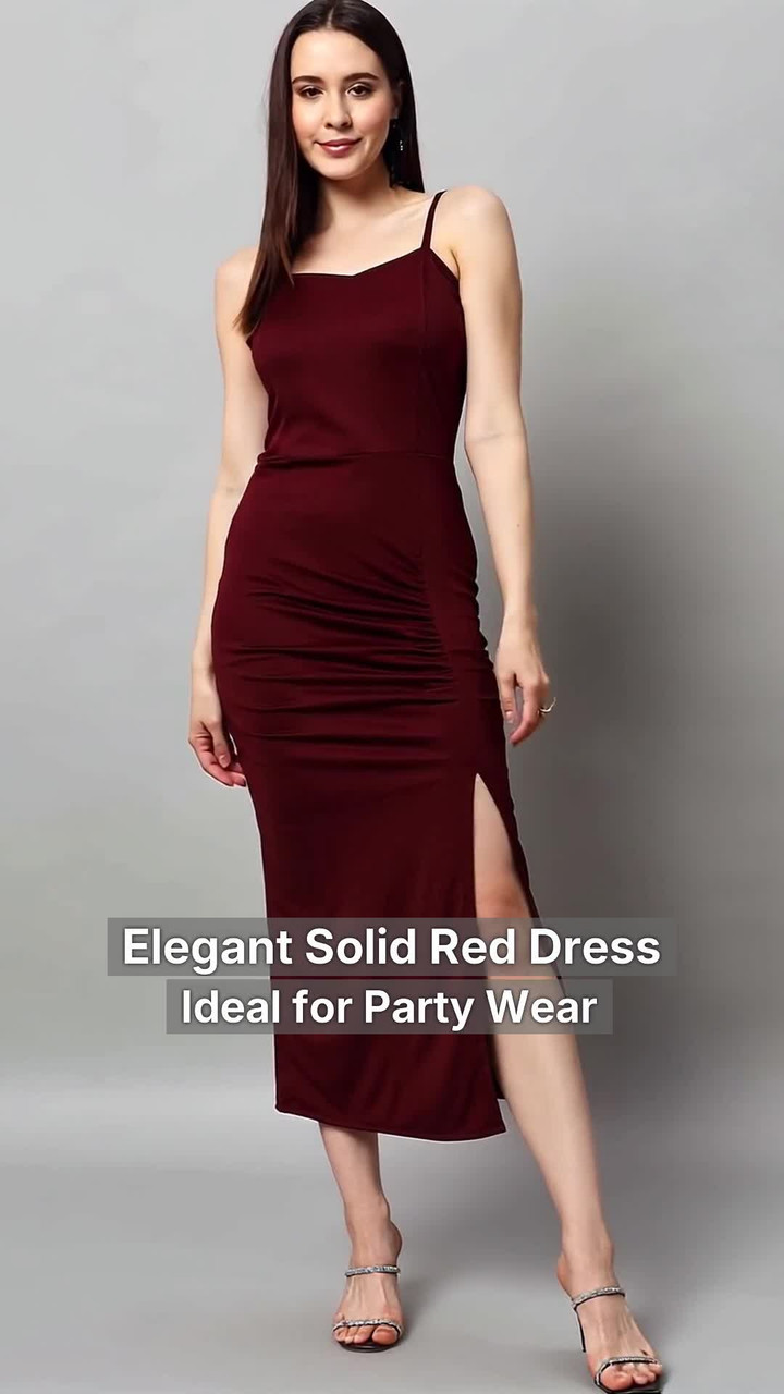 Vaararo Women Bodycon Maroon Midi/Calf Length Dress - Buy Vaararo Women  Bodycon Maroon Midi/Calf Length Dress Online at Best Prices in India |  Flipkart.com
