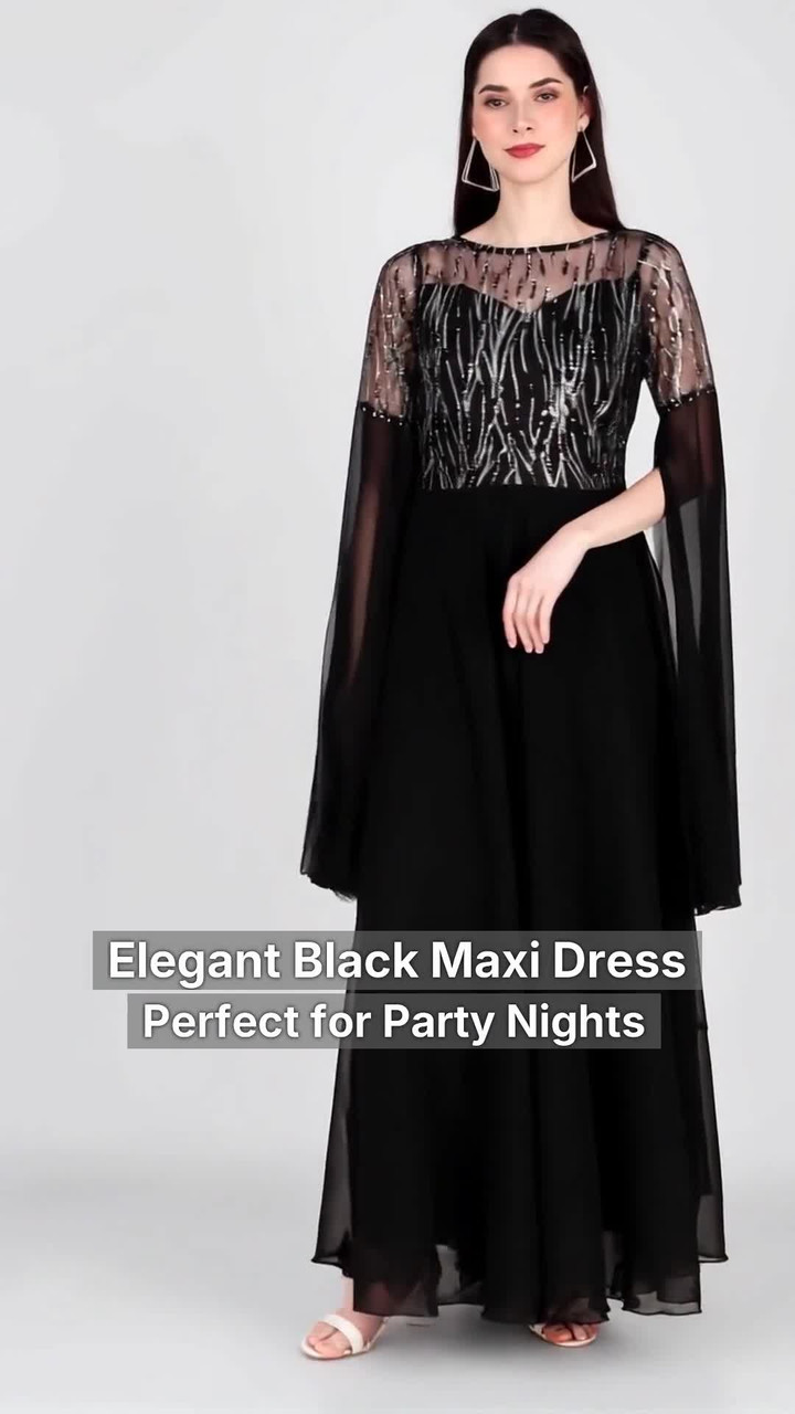 WAZIX Clothing Women Maxi Black Full Length Dress - Buy WAZIX Clothing  Women Maxi Black Full Length Dress Online at Best Prices in India |  Flipkart.com