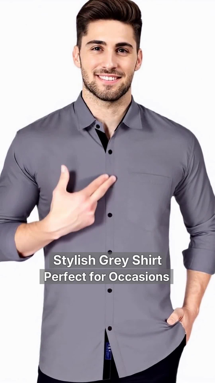 VTEXX Men Solid Beach Wear Grey Shirt - Buy VTEXX Men Solid Beach